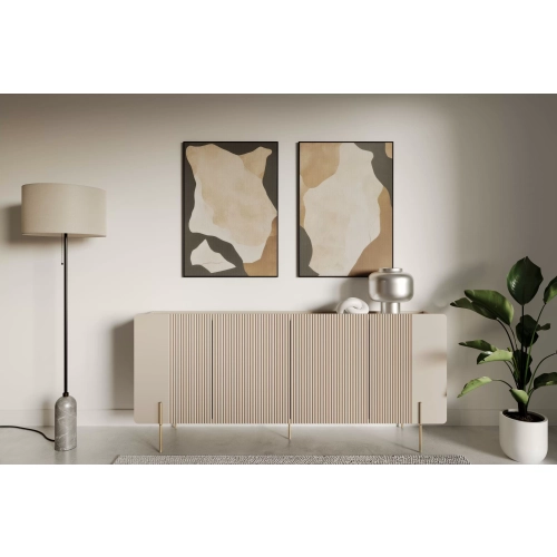 Komoda Malmi 200 cm - kaszmir / złote nóżki